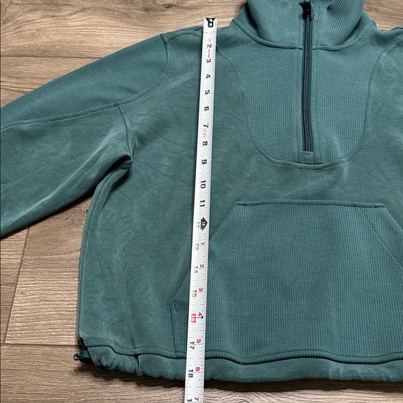 Lululemon Brushed Softstreme Ribbed Half Zip Pullover Green Jasper (Flaw) Size 4 - Picture 11 of 15